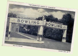 The Playdrome Bowling Alley - vintage 1930s Union City, NJ postcard