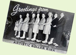 Artistic Roller Rink vintage postcard - 1950s Wisconsin
